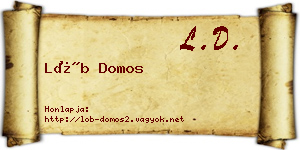 Löb Domos névjegykártya